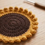 Crocheted sunflower coaster – a touch of warmth and natural elegance