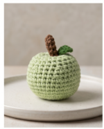 soft green crocheted apple