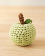 soft green crocheted apple - Image 2