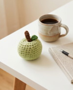 soft green crocheted apple - Image 4
